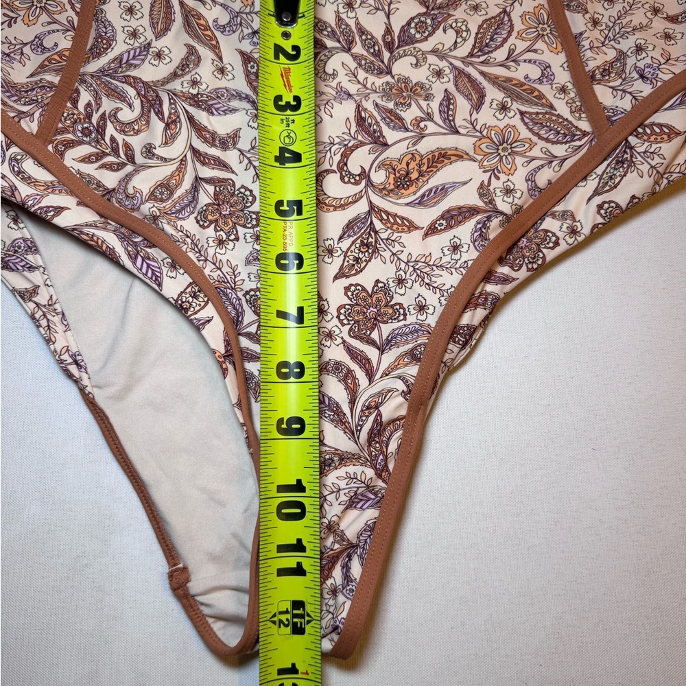 Rip Curl Floral Long Sleeve One Piece Swimsuit - Cream and Orange - Picture 9 of 9